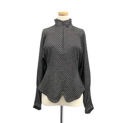 未使用 Mame Kurogouchi マメクロゴウチ High Neck Zipup Jersey Top ハイネックジップアップトップス カットソー ブラック 1 MM22FW-JS032