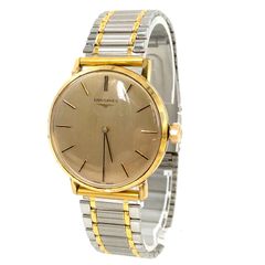 LONGINES ロンジン SS/手巻き ゴールド文字盤 ラウンドフェイス メンズ腕時計 稼動品【OE-906】