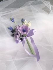 《クレイフラワー》 ブルー系の爽やかな雰囲気の小さな花束①