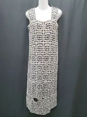 ◇ Bab バブ クロシェ編み コットン ロング キャミソールワンピース サイズS ブラック ホワイト レディース P  【1407100028610】