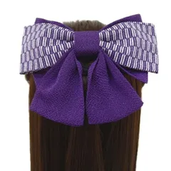 髪飾り リボン 卒業式 袴 成人式 振袖 紫 矢絣 かんざし 和柄 ちりめん 古典 和装 着物 No.9-3357