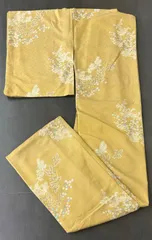 【黄色に白花模様の着物】華やかで明るい雰囲気｜アンティーク・撮影にも