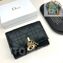 【今日特価】Dior 923 ミニレディディオールウォレット, ブラック/ベージュ/ピンク/ブルー, 高級ラムレザー使用, コンパクトで実用的なデザイン！[本日特価|新品未使用品]
