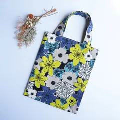 お散歩バッグ ミニ トートバッグ 北欧 花柄 お花 ハンドメイド トートバッグ ミニバッグ #6