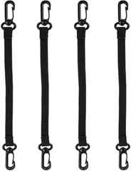 CARRY ALL BEFORE ONE ストラップループ 業務用 作業用 ナスカン仕様 4個セット テープループ バッグ取り付けベルト 手提げ ショートストラップ ポーチ スマホ 交換用 延長用(ブラック(樹脂フック),  26cmx4個)