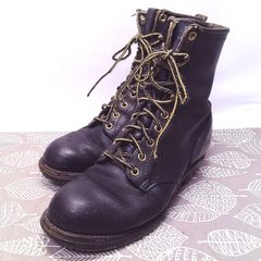 【美品】チペワ　CHIPPEWA　９ホール　黒　ブラック　スチールトゥ　ビンテージ　黒刺繍タグ　US5　約23㎝