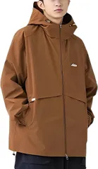 Four leaf ゆったり 撥水 マウンテンパーカー ナイロンジャケット ウィンドブレーカー メンズ 大きいサイズ 釣り 防寒着 防水 ナイロンパーカー ウインドブレーカー(ブラウン,  2XL)