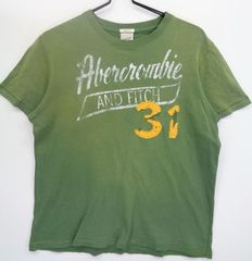 アバクロ　両面プリント　刺繍　Tシャツ　グリーン　サイズS　T-335