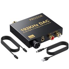PROZOR 192KHz デジタル to アナログ 音声変換器 Dolby AC-3 DTS 5.1CH対応 音量調整でき PS3 XBox PS4などに対応