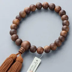 [仏壇屋 滝田商店] 数珠 男性用 栴檀 (艶消) 22玉 数珠袋付き すべての宗派で使える 男性用 念珠 京念珠 証明書付