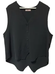 シセンドウ 詩仙堂 HITOSHI TAMURA  ちりめん 縮緬 ベスト ジレ ブラック 黒 ノースリーブ トップス