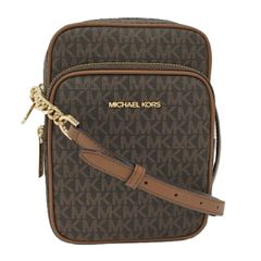 MICHAEL KORS ショルダーバッグ ロゴプリント PVC レザー ブラウン