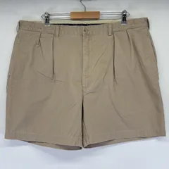 古着 ポロ・ラルフローレン POLO RALPH LAUREN ショートパンツ ポロチノ 大きいサイズ  ツータック ハーフ w42  ベージュ メンズ