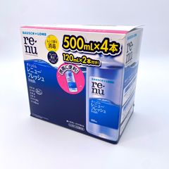 ［新品 6本セット］ボシュロム レニュー フレッシュ 500mL × 4本 ＋ 120mL × 2本 ／ ソフトコンタクト用洗浄液 まとめ売り 消毒 保存液 トラベルサイズ付き