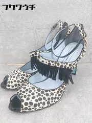 ◇ Odette e Odile オデット エ オディール UNITED ARROWS 総柄 ヒール パンプス サイズ24 ベージュ系 ブラック レディース 【中古】 【1002800893294】