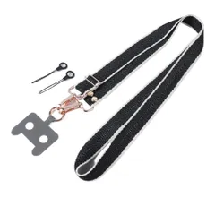 【在庫セール】(ブラック) 太め スマホショルダーストラップ ストラップシート ネックストラップ 全機種対応 ストラップ ストラップ リング 紐 ショルダーストラップ 斜めがけ 肩掛け 肩疲れない 幅広いタイプ ホルダー スマホストラップ スマホショルダー