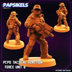 Papsikels Miniatures | PCPD TACTICAL REACTION FORCE UNIT B 32mm | 3Dプリント ミニチュア TRPG サイバーパンク SF