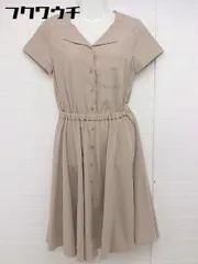 ◇ SPIRALGIRL スパイラルガール 半袖 膝下丈 シャツ ワンピース サイズF ベージュ レディース  【1107080003071】