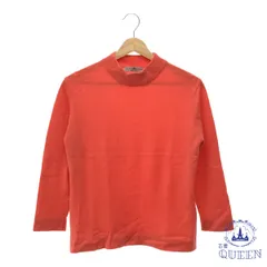 ☆美品☆ ALAN PAINE アランペイン トップス ニット カットソー タートルネック シンプル 長袖 レディース オレンジ 38 カシミヤ100％ イギリス製 901-11406 送料無料 古着