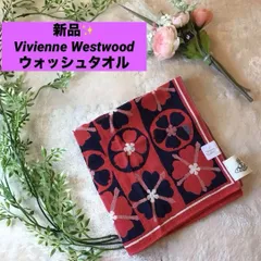 新品！　Vivienne Westwood 大判　花柄　タオルハンカチ　FLOWAERS　ハンカチ　ヴィヴィアンウエストウッド