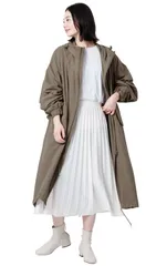 M_グレージュ [アメトハレ] 全天候コート ロング 軽量 UVカット 自転車 日焼け対策 はっ水 AH-301 UV撥水コート (M, グレージュ)のサムネイル