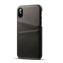 iphone7/8/SE(2020) X/XS XR 11 11Pro 12/12Pro  12mini ケース ブラック　黒　カード収納付き レザーケース 背面ポケット 耐衝撃 韓国  スマホケース アイフォン 軽量  誕生日 プレゼント などに