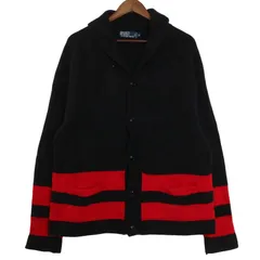 Polo by Ralph Lauren ポロ ラルフローレン ショールカラー ウール ニット カーディガン ブラック (メンズ XL) 中古 古着 A2520