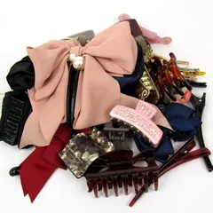 髪留め 39点セット リボン バレッタ バナナクリップ他 ヘアアクセサリー まとめて まとめ売り 大量 レディース 【中古】