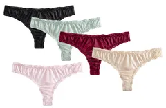 [Kurop] 5枚セット アイスシルク シームレス Tバック パンティ レディース ショーツ パンツ 下着 セクシー 女性 伸縮性 (XL) [XL]