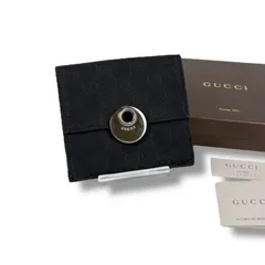 グッチ　GUCCI コンパクトウォレット　二つ折り財布　ブラック　黒　GGキャンバス　GG柄