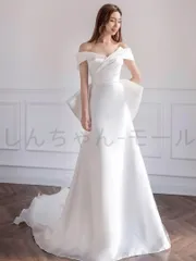 新品未使用 ウェディングドレス 大人なスレンダーライン 結婚式 前撮り　ロングドレス