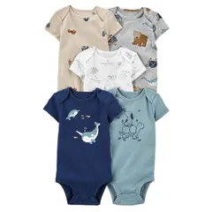 ベビー 半袖 ボディスーツ 肌着 5枚セット 60 70 80 90 95 【bss-45】