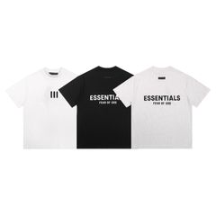 ESSENTIALS エッセンシャルズ RRR123 Tシャツ FOG ロゴシャツ コットン ユニセックス ゆったり ホワイト ブラック グレー 並行輸入品 S M L XL