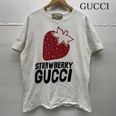 グッチ イチゴ柄ロゴTシャツ 箱付き ユニセックス M - メルカリ