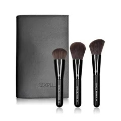 SIXPLUS フェイスブラシ3本セット ファンデーションブラシ チークブラシ パウダーブラシ Dawnシリーズ（ブラック） 0