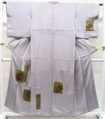 【一輝堂】【着物】付下げ　植物文　金彩　一つ紋　身丈約154.5cm　裄丈約63cm　25z06-3476