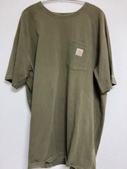 カーハート　carhartt ワンポイント　半袖シャツ　カーキ