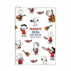 2026年度ダイアリー 10月始まり PEANUTS スヌーピー A6 マンスリー 茶