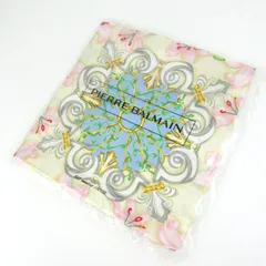 ピエール・バルマン スカーフ 未使用 花柄 ブランド 小物 外装ダメージ有 レディース ピンク×ベージュ PIERRE BALMAINのサムネイル
