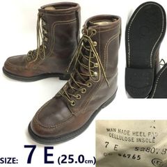 70s-80s USA?/Vintage★本革/10ホール/レースアップ/ワークブーツ【7E/25.0/茶】187ミリタリー/ビンテージ/Leather/Boots/shoes◆bWB103-06