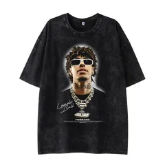 【ヴィンテージ加工】メンズTシャツラメロ・ボール プリントTシャツ  オーバーサイズ ストリート バスケット 水洗い加工 093