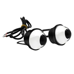 新品 Aoling イーグルアイ 12V 大玉 LED 35MM デイライト 車 LED牛目 スポットライト led 車 イーグルアイ led アンバー 明るい フィッシュアイ4Dレンズ ステー挟む式 ミラーマウント 金属外殻 作業性良い デイライト デッキラ