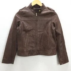 D■ユナイテッドアローズ/GLR レザージャケット ライダースJKT【38】茶/LADIES/115【中古】■