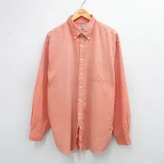XL/古着 エルエルビーン LLBEAN 長袖 ブランド シャツ メンズ 00s シアサッカー 大きいサイズ コットン ボタンダウン オレンジ他 ストライ