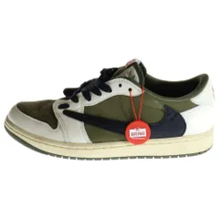 NIKE (ナイキ) ×TRAVIS SCOTT AIR JORDAN 1 LOW トラヴィススコット エアジョーダン1 リバースオリーブ ローカットスニーカー US8.5/26.5cm DM7866-200