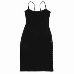 VERSACE JEANS COUTURE ヴェルサーチ ヴェルサーチェ スタッズ ワンピース ドレス キャミワンピ 38 S ブラック レディース 【中古】