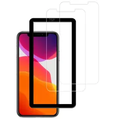 【在庫セール】【2枚セット】ガイド枠付き KPNS 日本素材製 強化ガラス iPhone11 Pro Max/iPhone XS Max 用 ガラスフィルム 強化ガラス カバー 保護フィルム