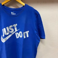 古着 L Tシャツ NIKE ナイキ ビッグプリント JUST DO IT クルーネック 青
