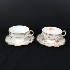 1310 ロイヤルクラウンダービー ROYAL CROWN DERBY  ロイヤルアントワネット ＆ ロンバディー ティー カップソーサー 2客 セット