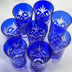新品未使用　色被切子グラス　5個セット　江戸切子